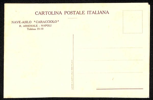 ab8565  - CARTOLINA  D'EPOCA - Napoli  Città - NAVE  ASILO Caracciolo - immagine 3