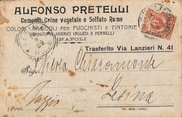 ab8569  - CARTOLINA  D'EPOCA - Napoli  Città  - ALFONSO PRETELLI  1909