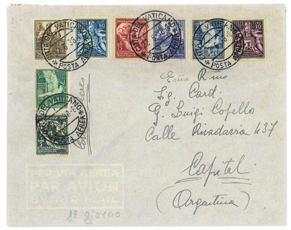 P2741 - VATICANO PA 1/8 22.6.1938 SU BUSTA FDC