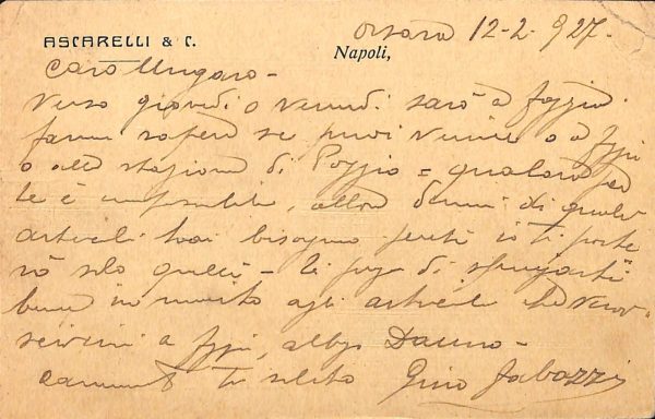ab8570  - CARTOLINA  D'EPOCA - Napoli  Città  - ASCARELLI  1927 - immagine 2