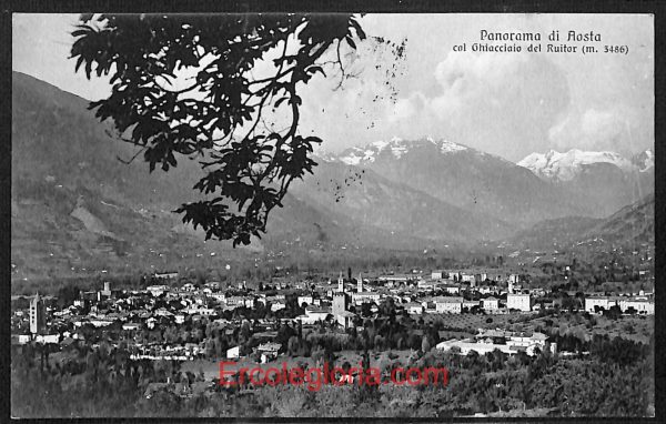 ad9844 - CARTOLINA  D'EPOCA - Aosta Città - Panorama  1925