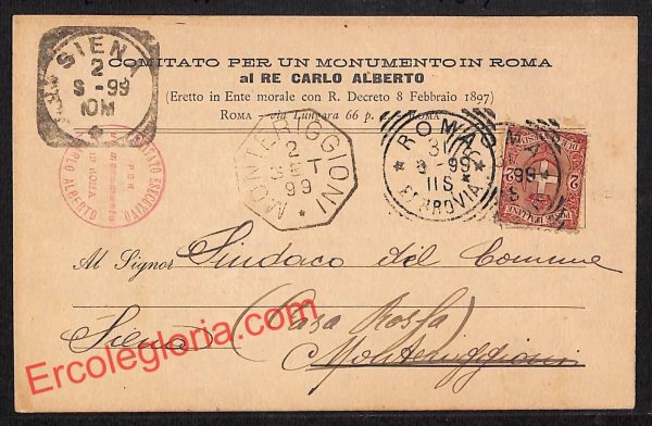 ai5642 - STORIA POSTALE - Siena Provincia - Monteriggioni