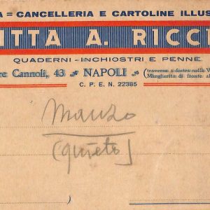 ab8603  - CARTOLINA  D'EPOCA - Napoli  Città - DITTA A. RICCIO