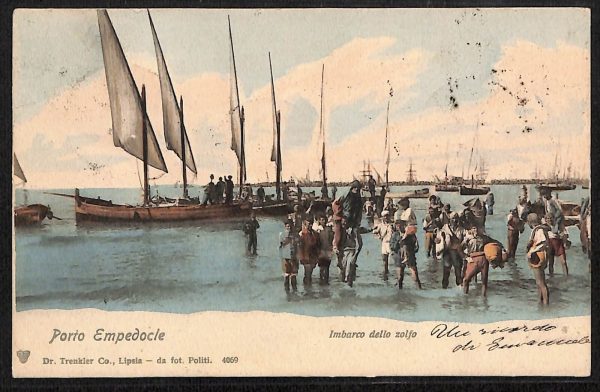 ad9301 - CARTOLINA D'EPOCA - Agrigento Città - Porto Empedocle  1903