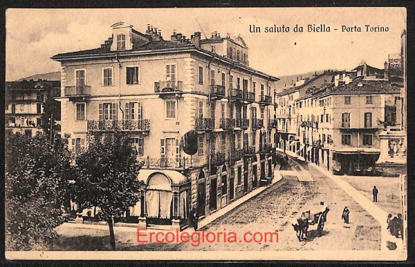 ae1787 - CARTOLINA  D'EPOCA - Biella Città - Porta Torino  1909