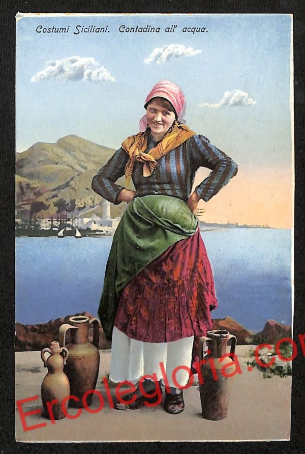 ah5215 - CARTOLINA D'EPOCA - Palermo Città - Costumi Siciliani