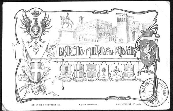 ab8901 - CARTOLINA  D'EPOCA - Perugia Città - Distretto Militare di Perugia