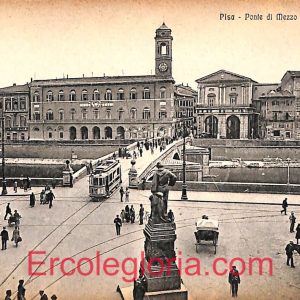 ad0250 - CARTOLINA D'EPOCA - Pisa Città - Ponte di Mezzo e Piazza Garibaldi