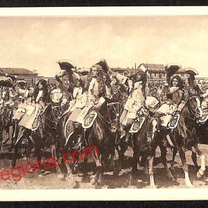 ai8553 CARTOLINA D'EPOCA-Torino- Cavalieri Torneanti Quadriglia 'Bonne Nouvelle'