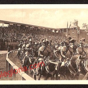 ai8611 CARTOLINA D'EPOCA-Torino-Cavalieri Torneanti di E.Filiberto Saint Maurice