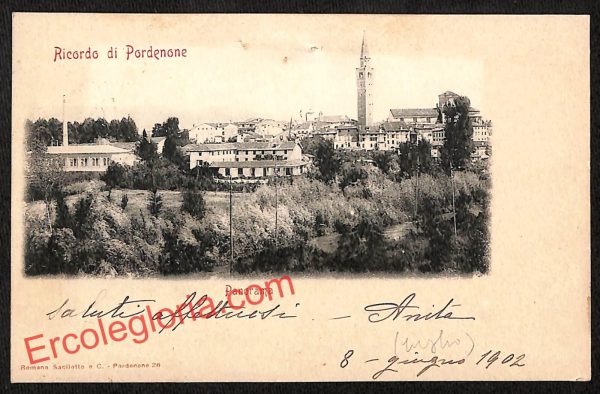 ah8851 - CARTOLINA D'EPOCA - Pordenone Città - Panorama