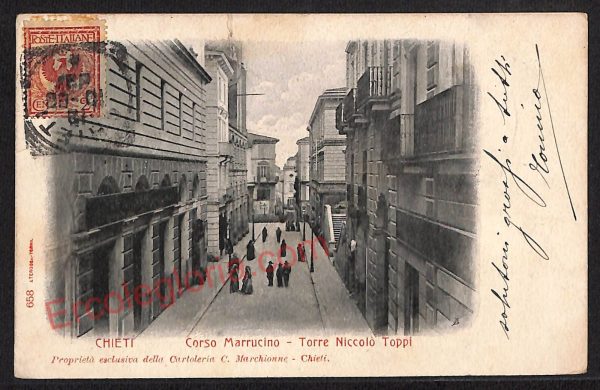 ae4981 - CARTOLINA D'EPOCA - Chieti Città - Corso Marrucino  1902