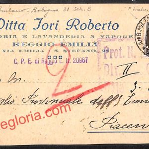 ah9810 - STORIA POSTALE - Reggio Emilia Città - Ditta Iori Roberto