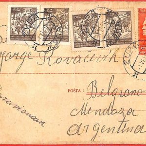 aa2116 - YUGOSLAVIA  - POSTAL HISTORY - STATIONERY COVER to ARGENTINA  1950