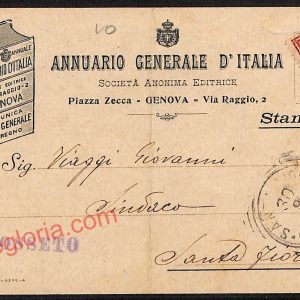 ag0892 - CARTOLINA D'EPOCA - Genova Città - Annuario Generale D' Italia