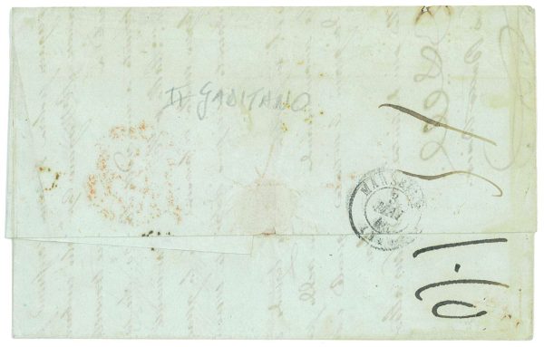 P3243 - SPAIN, 1846 FROM MALAGA TO MARSEILLE, FRANCO IN RED (TIZON NR. 22, M.E.) - immagine 2