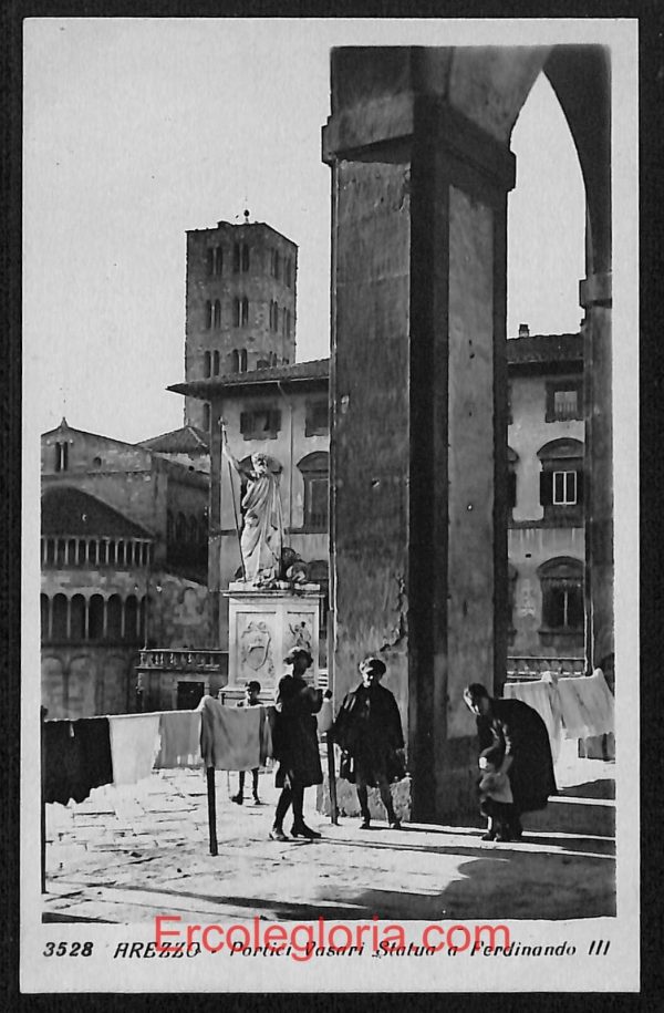 ae0095 - CARTOLINA  D'EPOCA - Arezzo  Città - Statua a Ferdinando III
