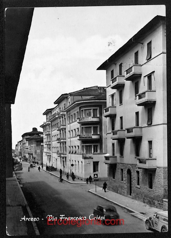 ae0096 - CARTOLINA  D'EPOCA - Arezzo  Città - Via Francesco Crispi  1957