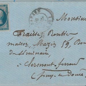 75189 - FRANCE - Postal History -  Yvert # 14Aa sheet border on COVER 1857