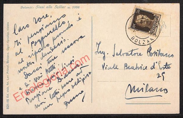 ae3829 - CARTOLINA  D'EPOCA - Bolzano Provincia - Siusi allo Sciliar - immagine 2