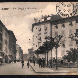 ac7203 - CARTOLINA D'EPOCA - Livorno Città - Via Maggi e Piazzetta  1916