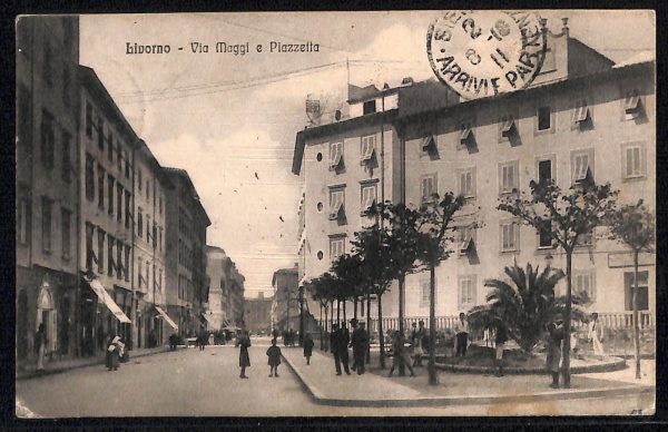 ac7203 - CARTOLINA D'EPOCA - Livorno Città - Via Maggi e Piazzetta  1916