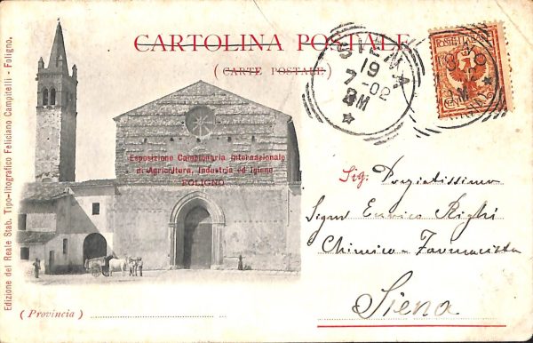 ac2785 - CARTOLINA  D'EPOCA - Perugia Provincia - FOLIGNO  1902