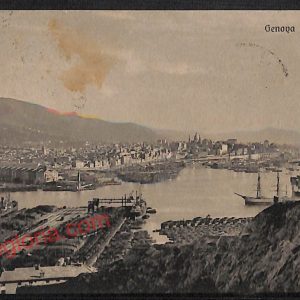 ag1021 - CARTOLINA D'EPOCA - Genova Città - Panorama  1912