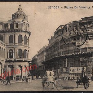 ag1028 - CARTOLINA D'EPOCA - Genova Città - Piazza De Ferrari  1919