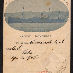 ag1034 CARTOLINA D'EPOCA-Genova Società Anonima di Navigazione a Vapore GOVERNOR