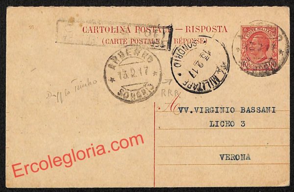 ai6938 - STORIA POSTALE - Sondrio Provincia - Ardenno