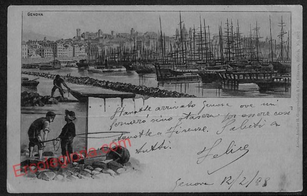 ag1106 - CARTOLINA D'EPOCA - Genova Città - Il Porto  1899