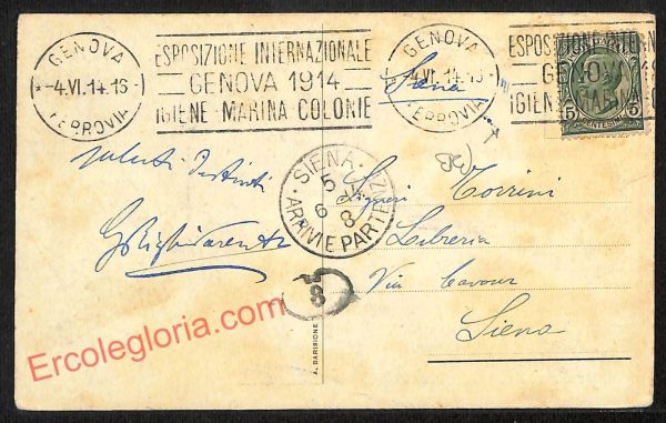ag1121 - CARTOLINA D'EPOCA - Genova Città - Esposizione di Genova  1914 - immagine 2