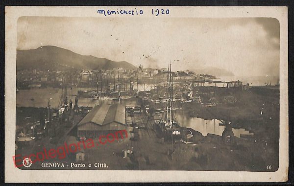 ag1125 - CARTOLINA D'EPOCA - Genova Città - Porto e Città  1920