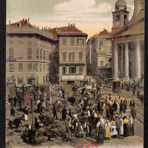 ag1127 - CARTOLINA D'EPOCA - Genova Città - Piazza S. S. Annunziata  1905
