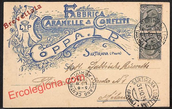 ah6249 - STORIA POSTALE - Pavia Provincia - Sartirana