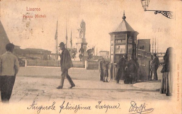 ac7272 - CARTOLINA D'EPOCA - Livorno Città - Piazza Micheli