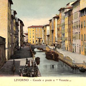 ac7284 - CARTOLINA D'EPOCA - Livorno Città - Canale e ponte a ''Venezia''  1909
