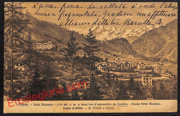 ai6974 - CARTOLINA D' EPOCA - Sondrio Provincia - Chiesa in Valmalenco