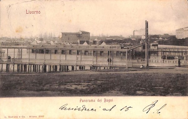ac7293 - CARTOLINA D'EPOCA - Livorno Città - Panorama Dei Bagni 1900