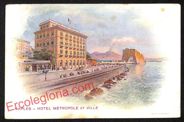 ag9653 - CARTOLINE D'EPOCA - Napoli Città - Hotel Mètropole et Ville