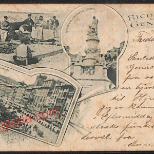 ag1156 - CARTOLINA D'EPOCA - Genova Città - Piazza Caricamento  1898