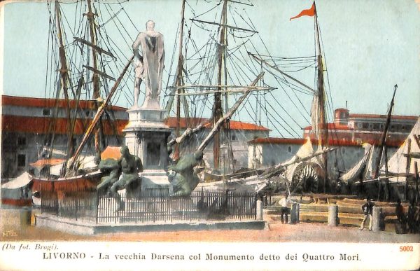 ac7321 - CARTOLINA D'EPOCA - Livorno Città - Monumento dei Quattro Mori