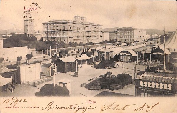 ac7325 - CARTOLINA D'EPOCA - Livorno Città - L'Eden 1902