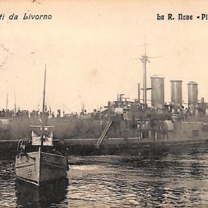 ac7331 - CARTOLINA D'EPOCA - Livorno Città - La R. Nave ''Pisa''