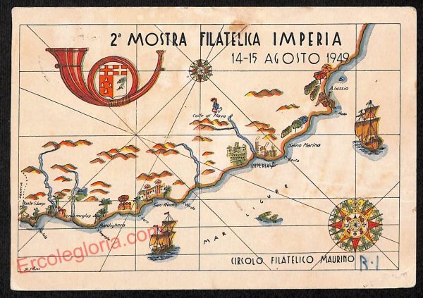 ag4458 - CARTOLINA D'EPOCA - Imperia Città - 2° Mostra Filatelica Imperia