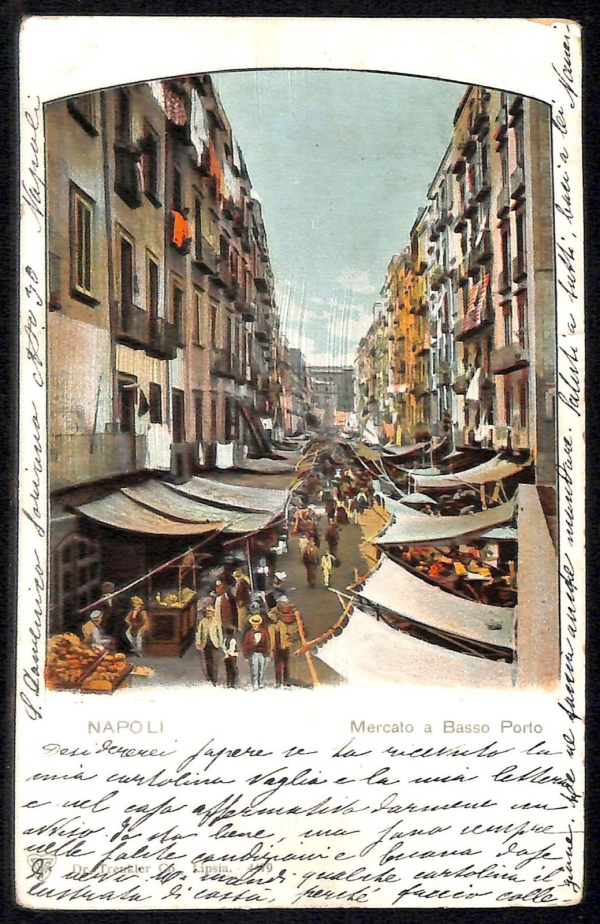 ab8019 - CARTOLINA  D'EPOCA - Napoli  Città - Mercato a Basso Porto  1900
