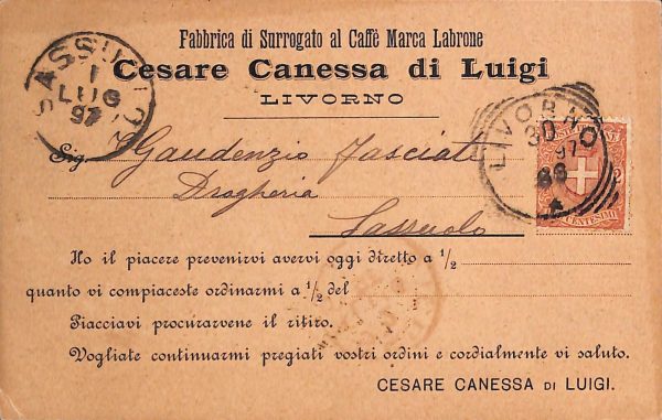 ac7347 - CARTOLINA D'EPOCA - Livorno Città - 1897