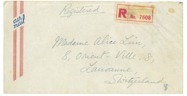 P2936 - , REGISTRED LETTER FROM SHANGAI TO SWITZERLAND, 1947 $ 8400 FRANKING. - immagine 2