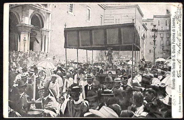 ac7377 - CARTOLINA D'EPOCA - Livorno Città - Festa di S. Giulia Patrona  1905